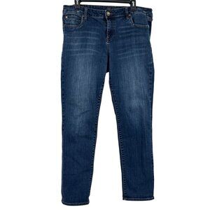 Kut From The Kloth Blue Denim Skinny Jeans Size 14 Distressed Pockets